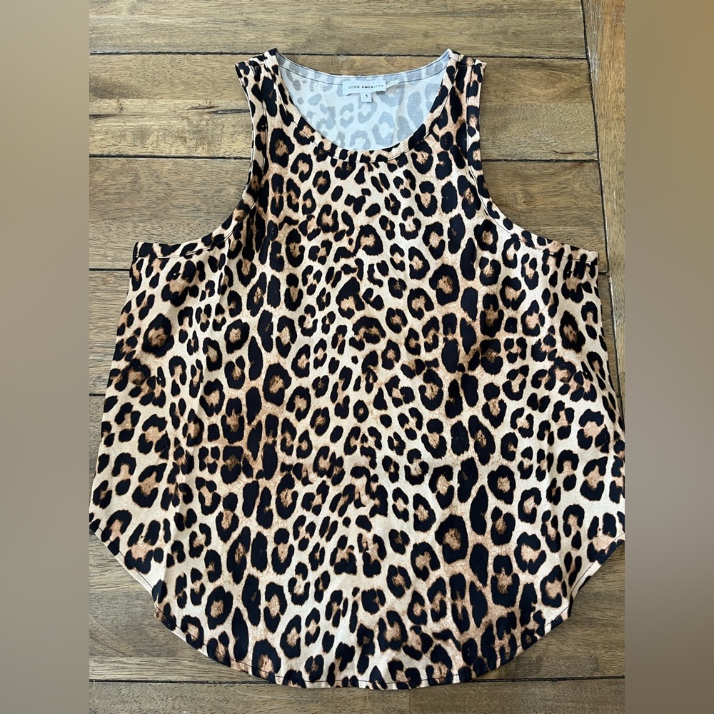 Good American Leopard Print Tank Top